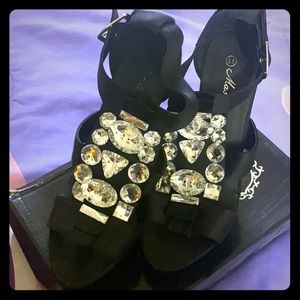 Black wedding heels.